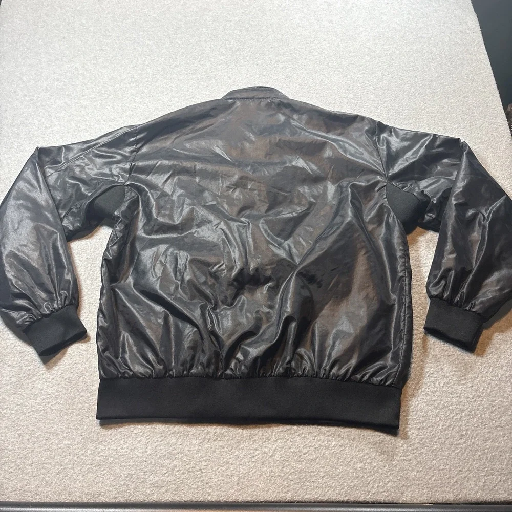 Turnburry Classics Golf 100% Nylon Black Zip Up Jacket Windbreaker Bomber Mens L